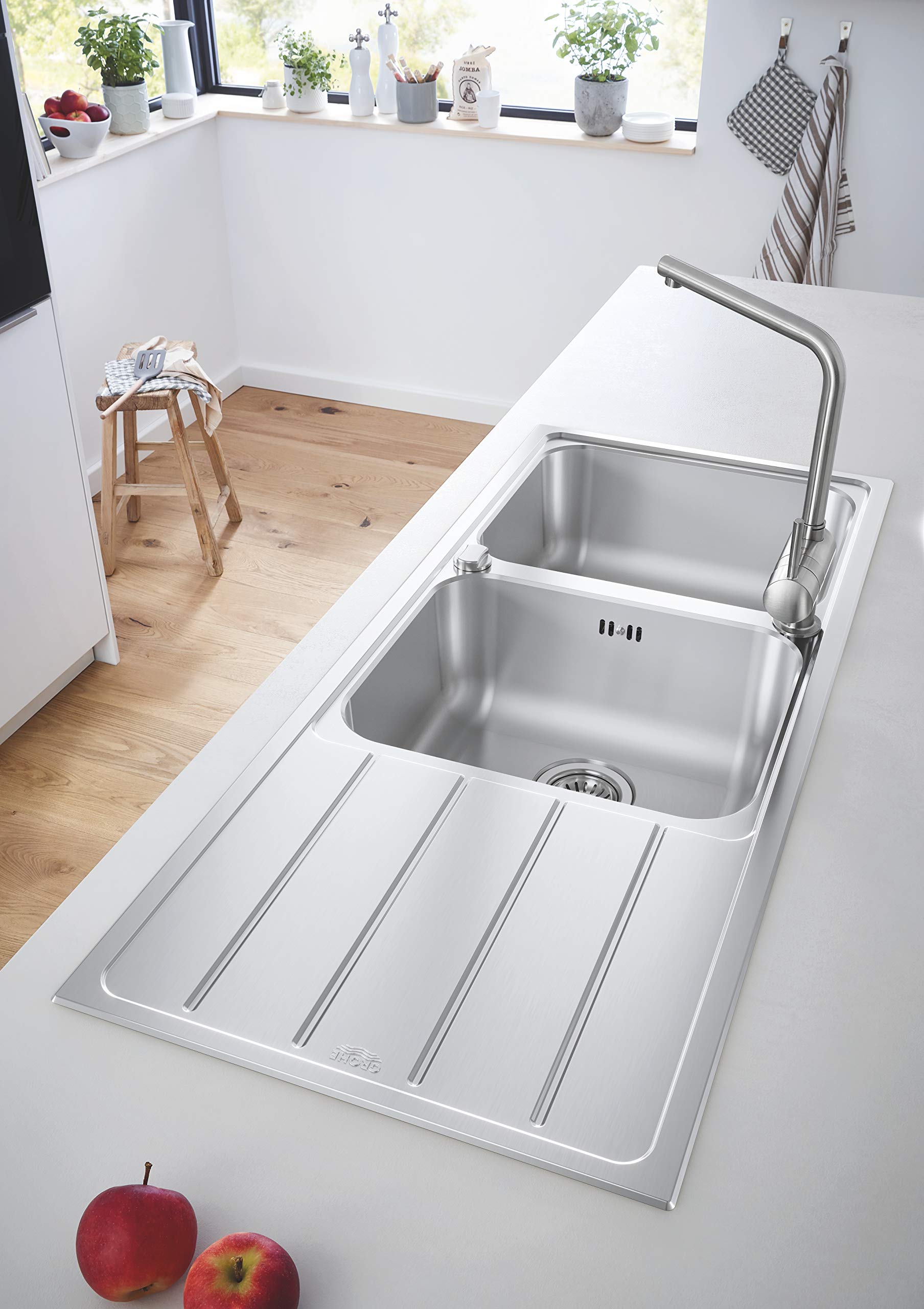 GROHE K500 Lavello in Acciaio Inox con Gocciolatoio