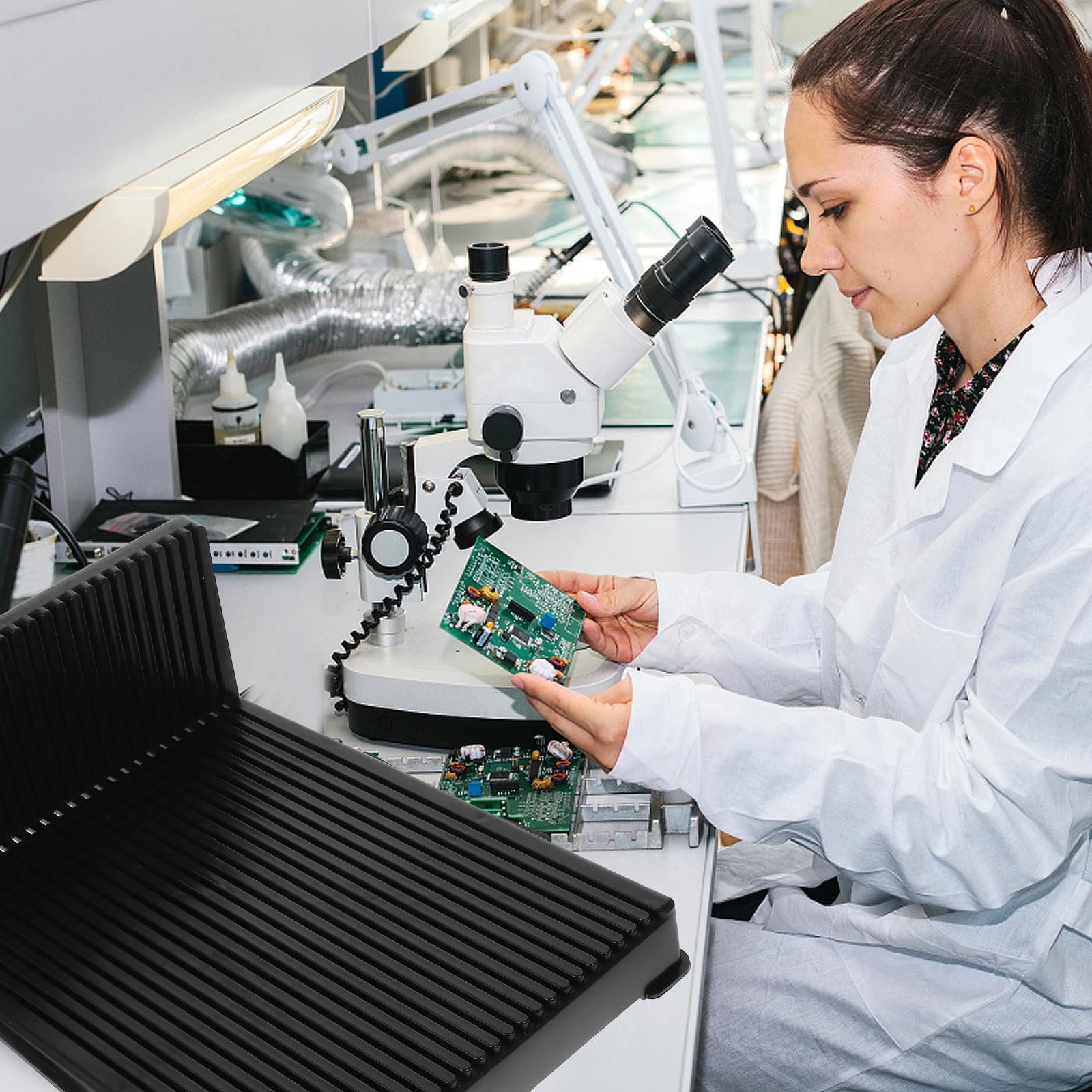 Ciieeo Supporto Pcb l Antistatico 25 Slot per Schede di Circuito Stampato, Staffa di Archiviazione Stabile per Display Pcb Industriale e Sicurezza Esd