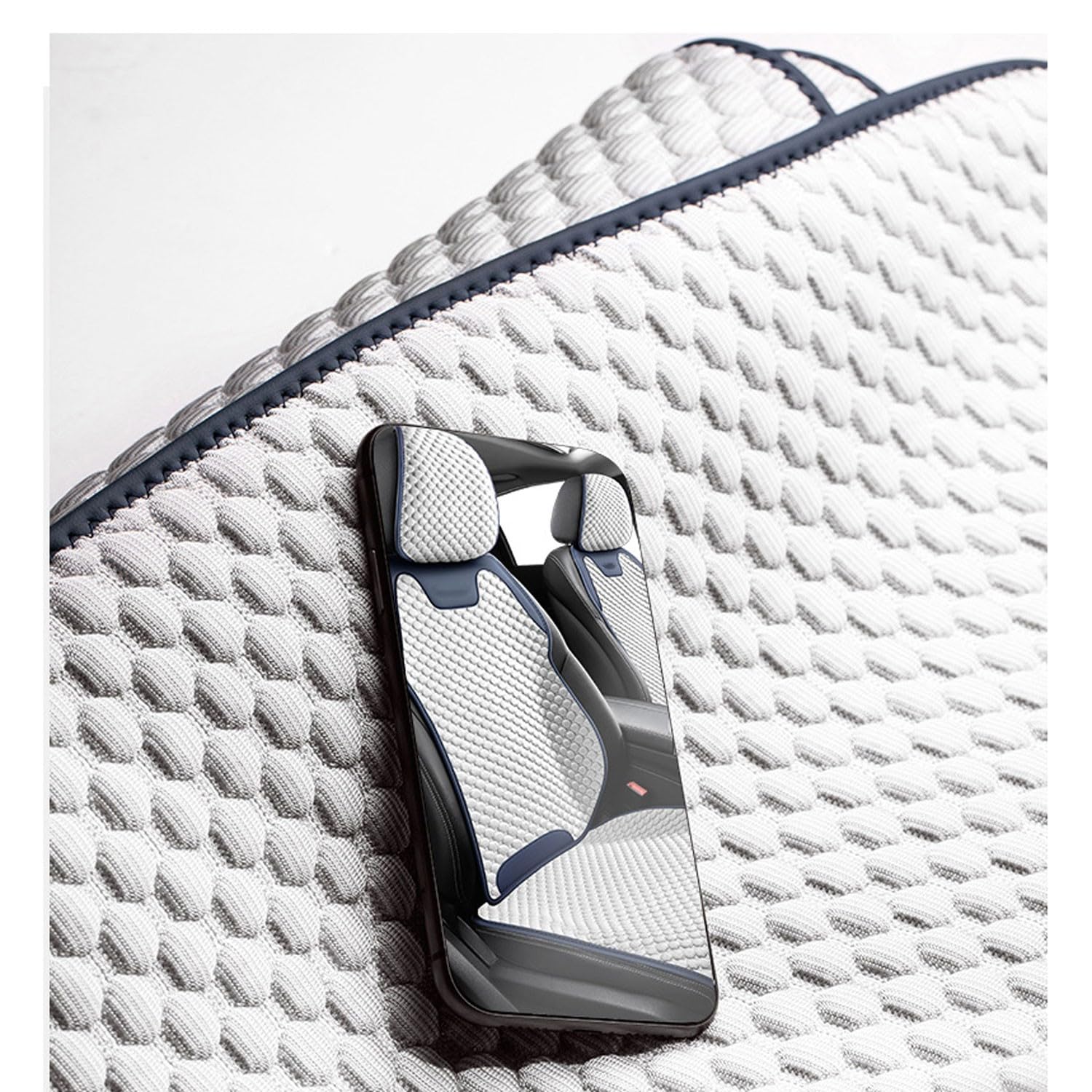 Generico Personalizzato Coprisedili auto accessori per MG ZS EV(2021-2024) coprisedile auto guidatore,Compatibile con Airbag Laterale Protezione Sedile Look Dinamico.