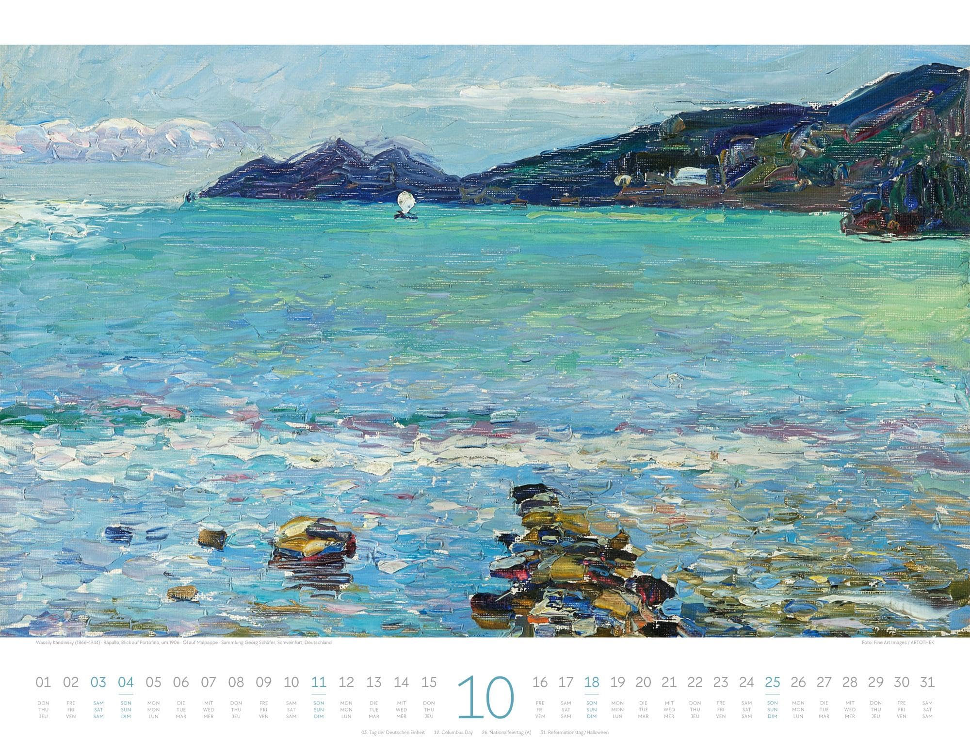 Kunstwerk Meer Kalender 2026 | Stilsicherer Kunst-Kalender im großen Querformat (54x42 cm) | Impressionismus & Expressionismus | Landschaft & Natur