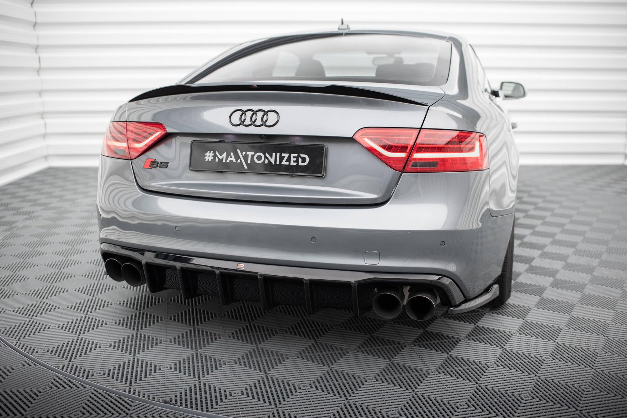 Maxton Design Heckdiffusor für Audi S5 / A5 S-Line Coupe/Cabrio/Sportback B8 8T Facelift (2011-2016) Hochglanz schwarz