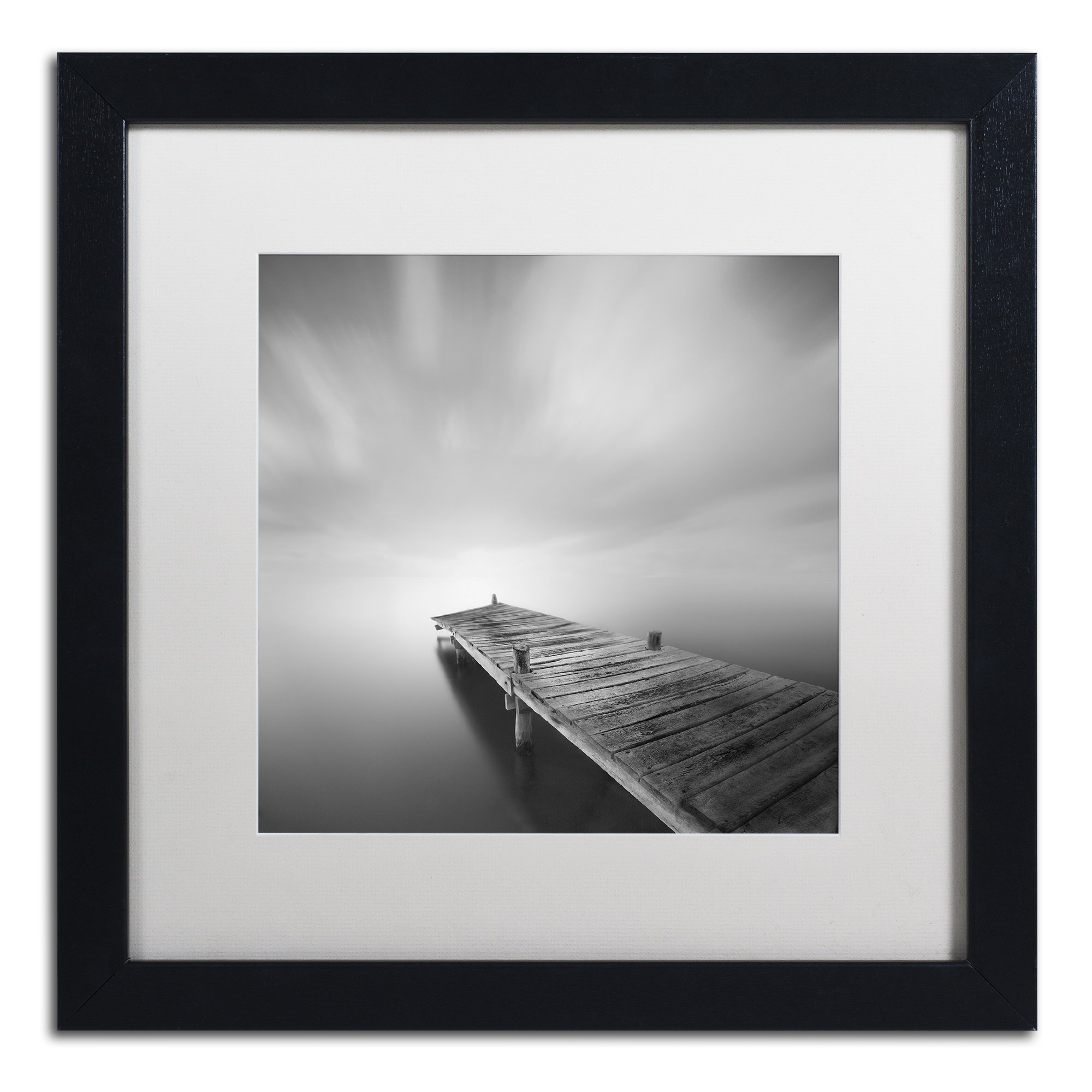 Trademark Fine Art Destiny IVb by Moises Levy in White Matte and Black Framed Artwork 16 by 16