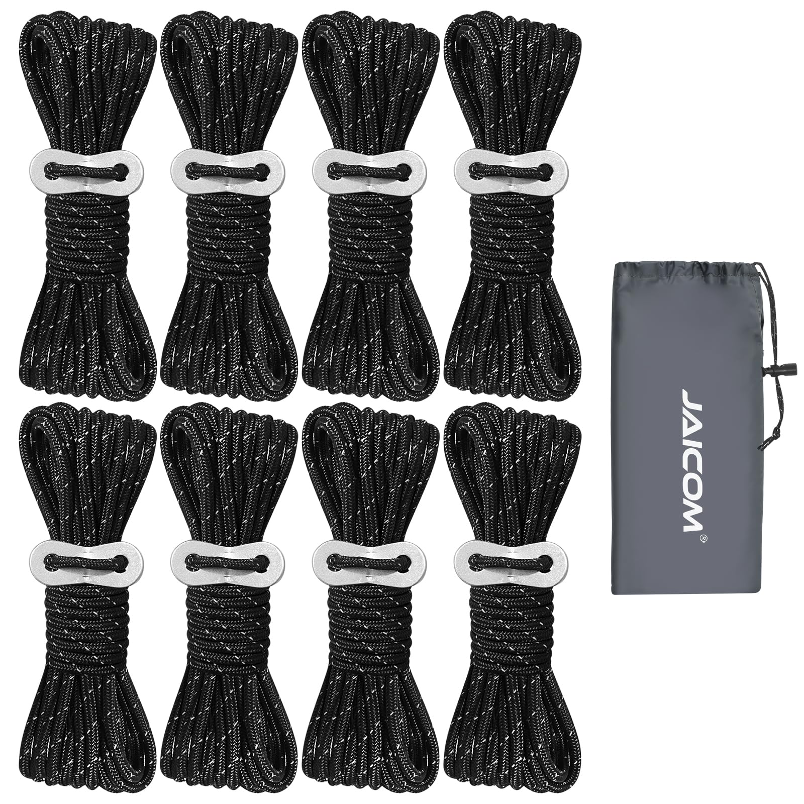 JAICOM 8 Pack Of 4mm High-Reflective Outdoor Guy Lines_desvips.com