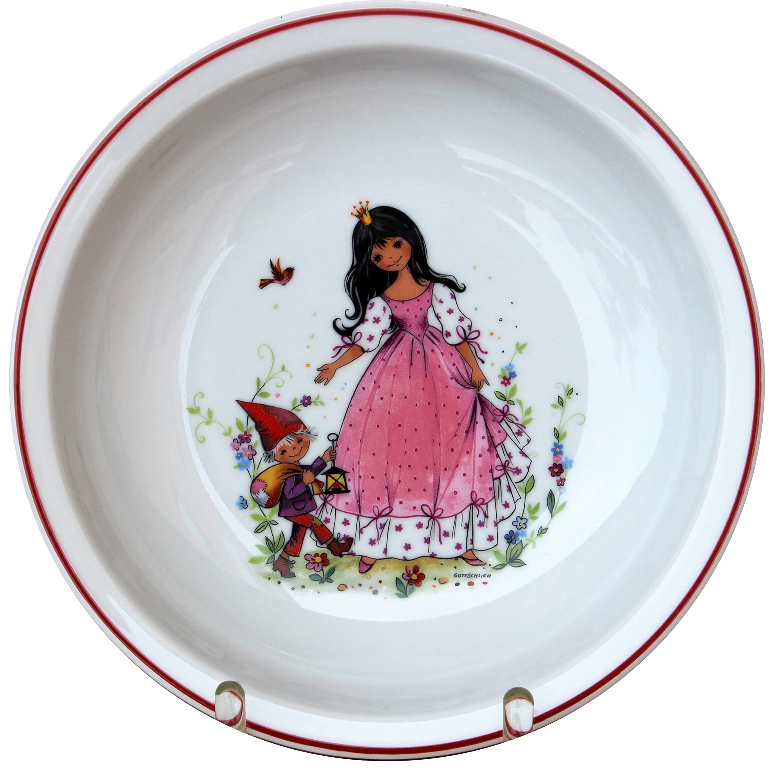 Vajilla infantil de 3 piezas, porcelana, diseño moderno y colorido de cuento de hadas de "Blancanieves" L.E.R.D.93
