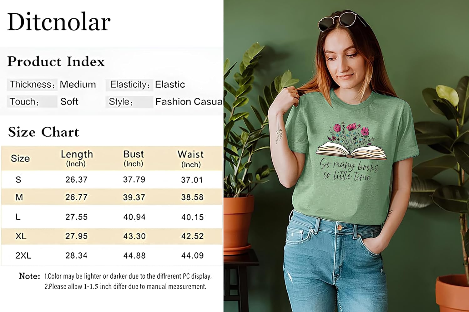 Book Lovers Women's Funny Wildflowers Reading Shirt - Cute Book Lover Bookworm Teacher Short Sleeve Tee - Image 7