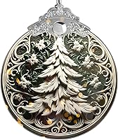 Vista 15 de Adorno de Navidad de Quilling 2025, Árbol de Navidad de Forma Redonda, Adorno de Acrílico de 4 Pulgadas, Arte de Adorno Navideño, Decoración