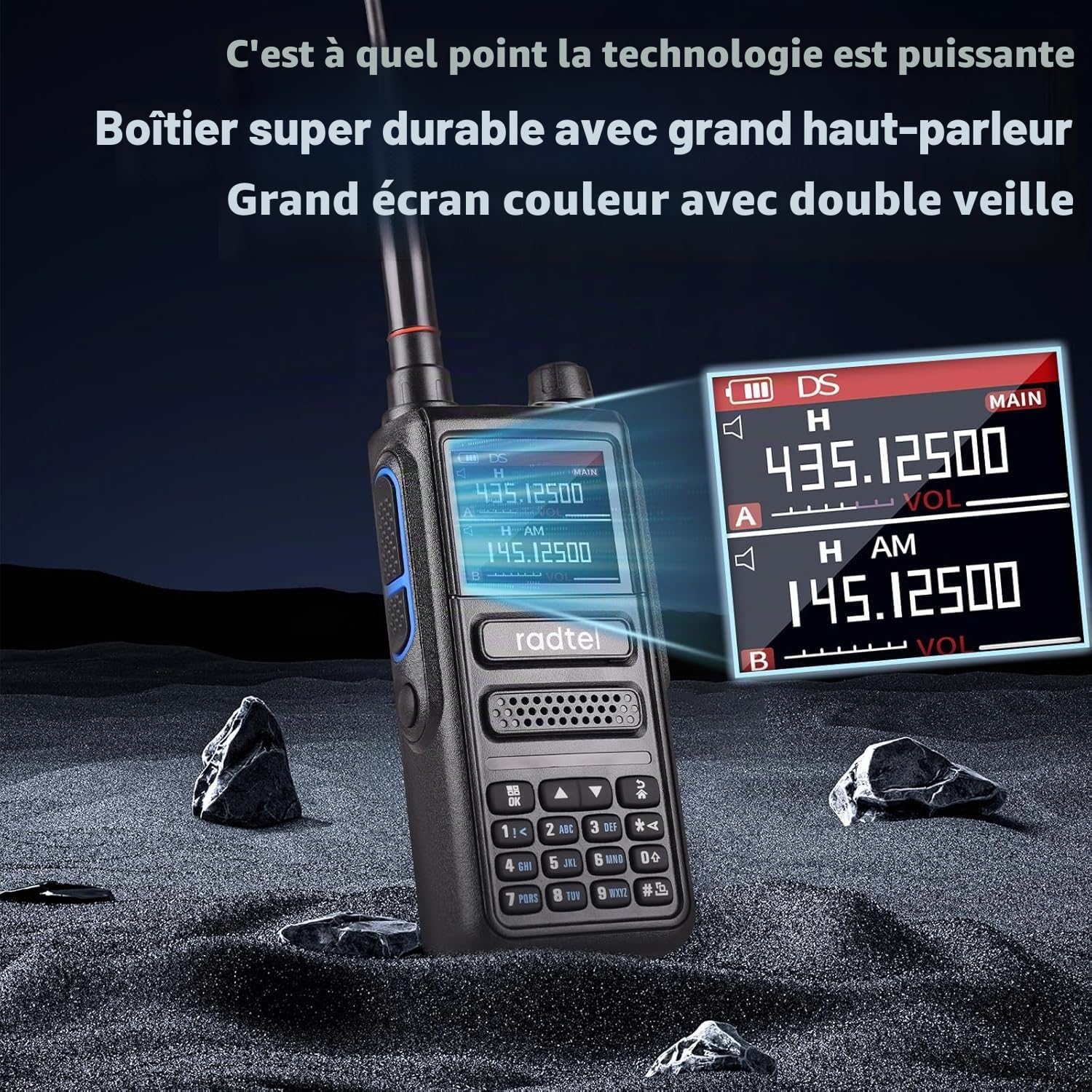 Radtel RT-470 10 Watt Tri-Band Radio 256CH Air Band Walkie Talkie with Air Band Reception NOAA FM Radio Receive