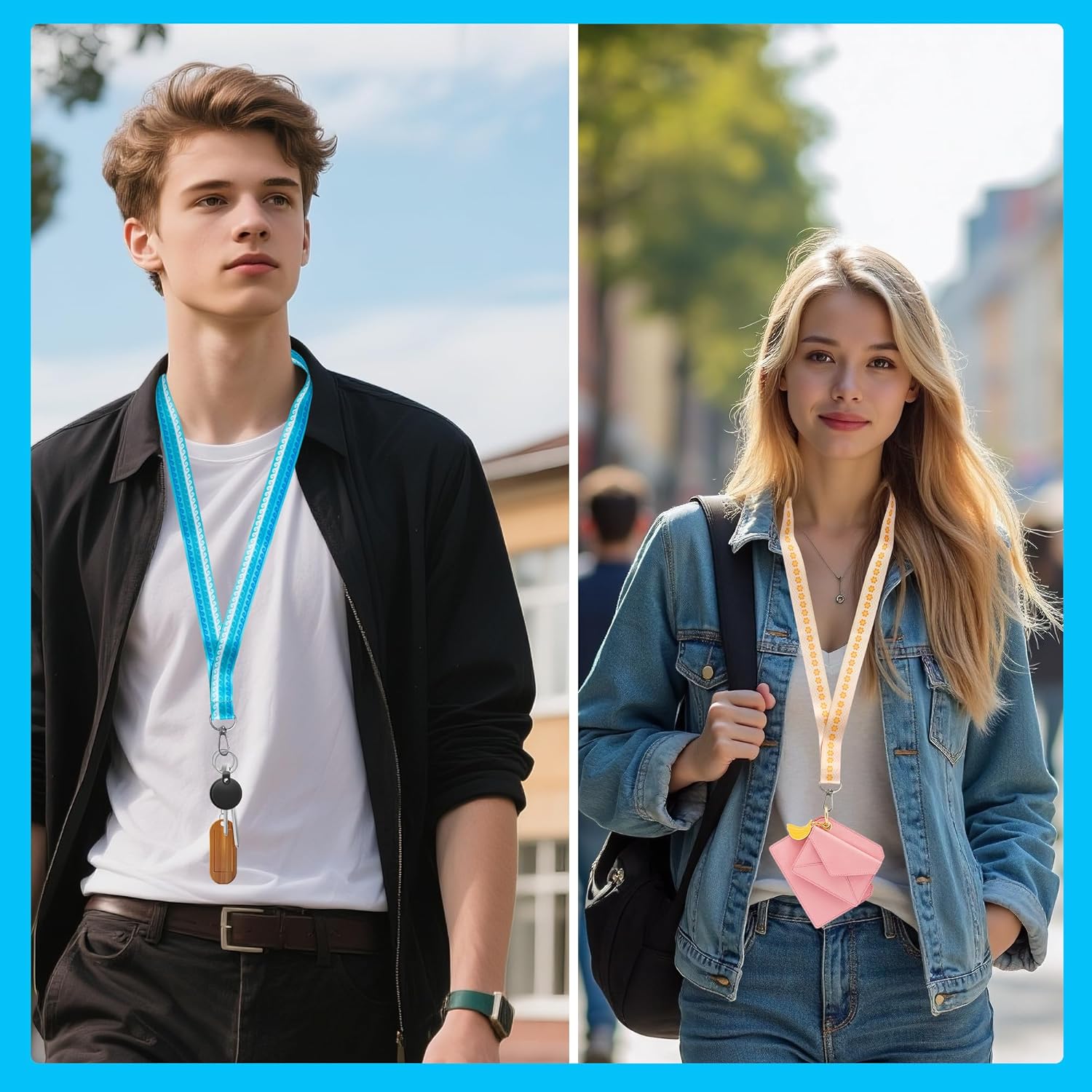 Ocean Wave Flower Cruise Ship Teacher Kid Neck Lanyard(4 Pack) for Key String Wallet. Cute Accessories Decor Gifts Merch Party Supplies ID Card Badge Holder Keychain for Teens Student Office - Image 6