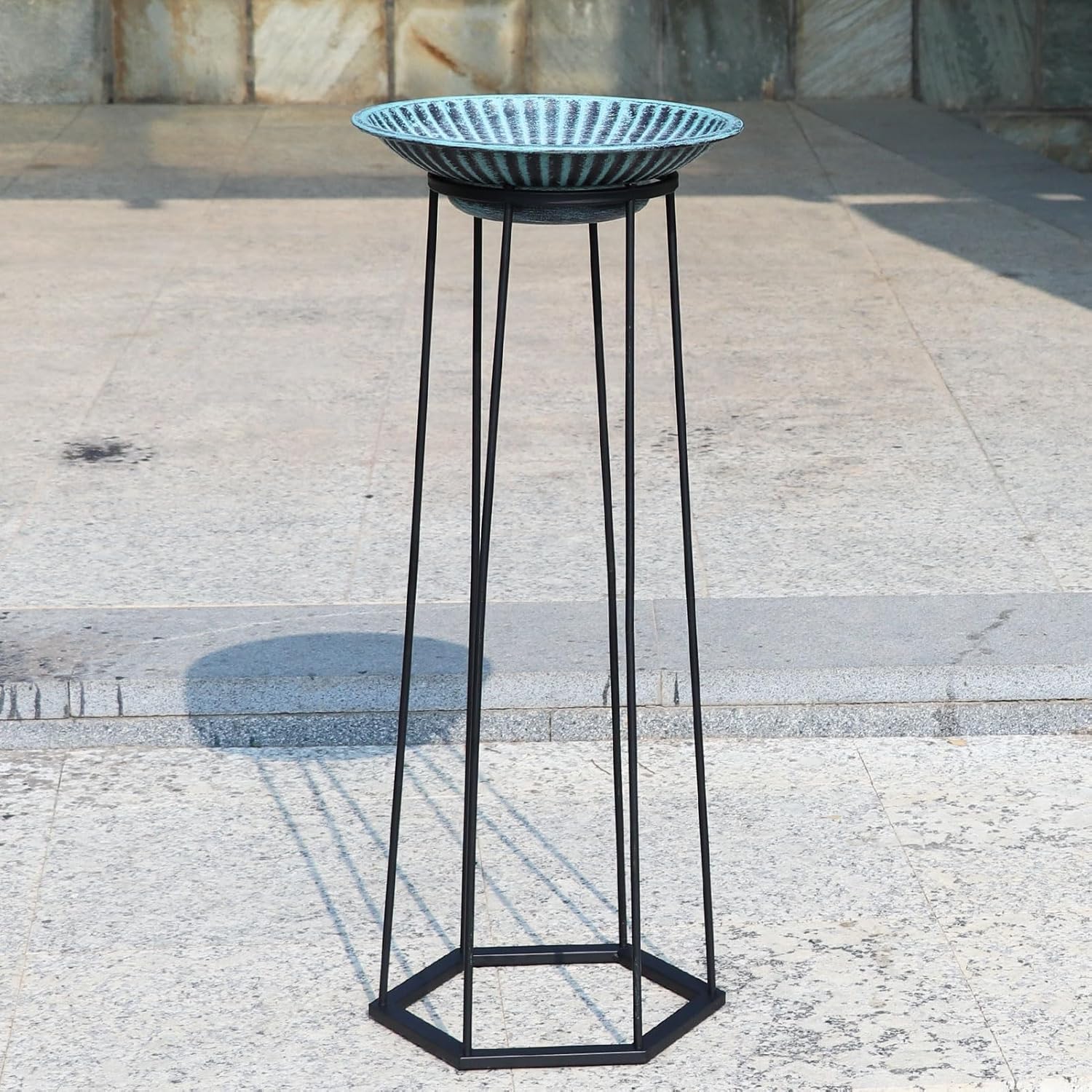 28-Inch High Multi-Purpose Metal Bird Bath Stand Combo Set.