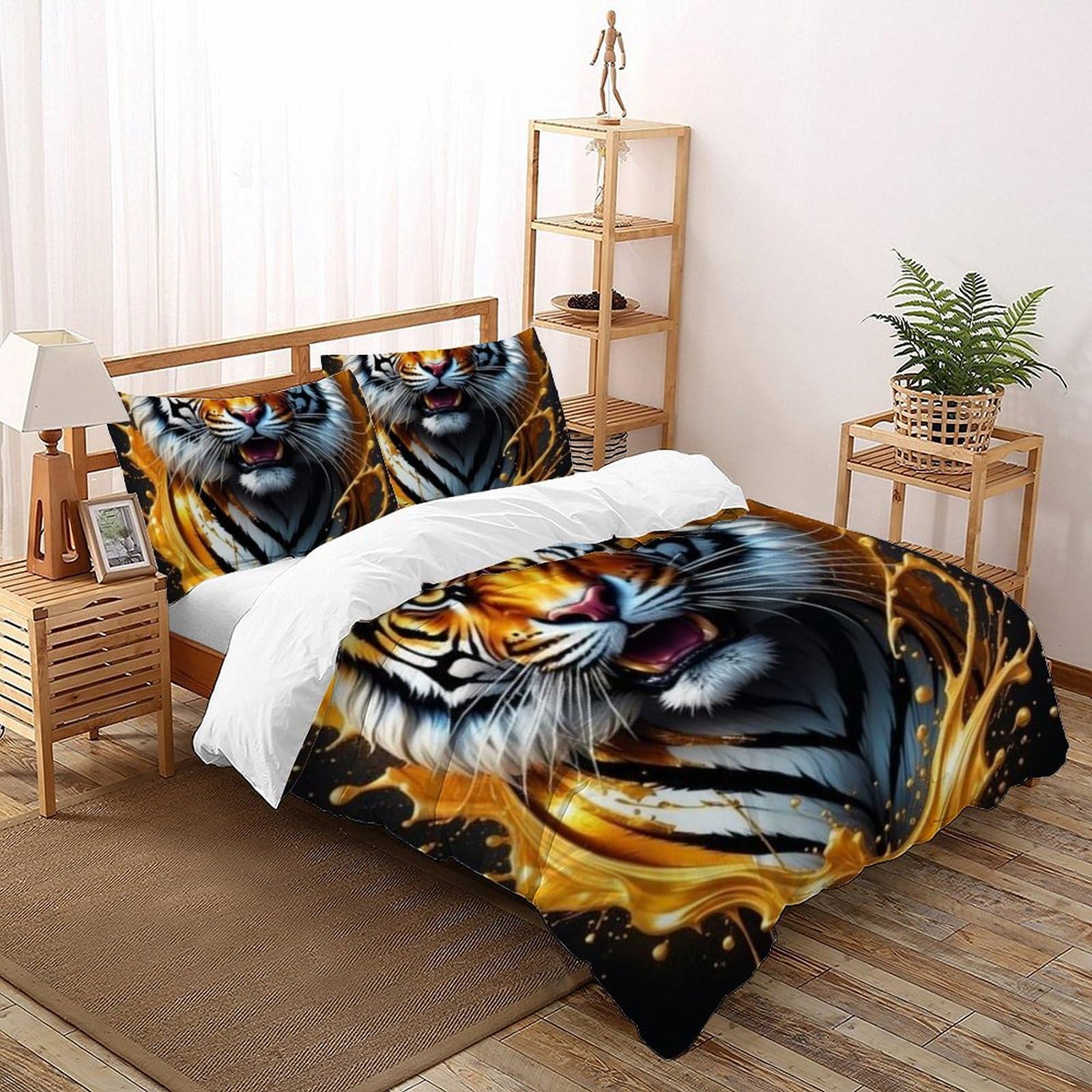 Linge de lit tigre en microfibre premium de qualité supérieure 200x200cm
