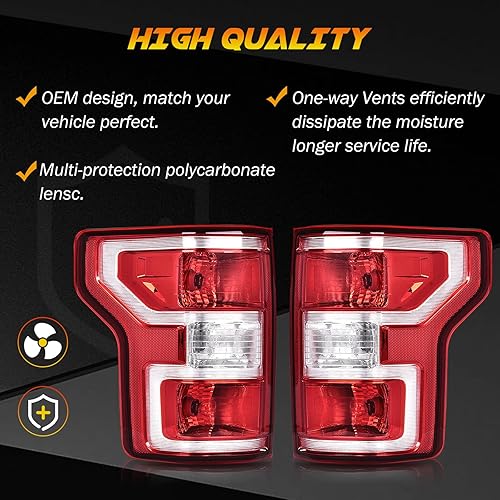 Miniatura 5 de Conjunto de luz trasera compatible con Ford F150 2020 2019 2018, luces traseras, lámpara de freno trasera, montaje de luz trasera para reemplazar