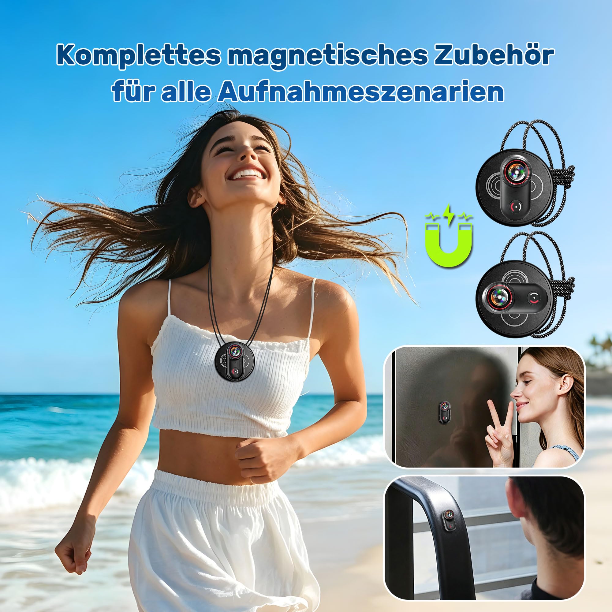 JAXION 2026 Versione Action Cam 4K,Dash Cam Moto,Pocket Body Cam per Viaggi | Display HD da 1,47 pollici/WiFi/Grandangolo 140°/Eis/Impermeabile 30 M/360° Clip Magnetica per Biciclette/Casco Moto/Sport