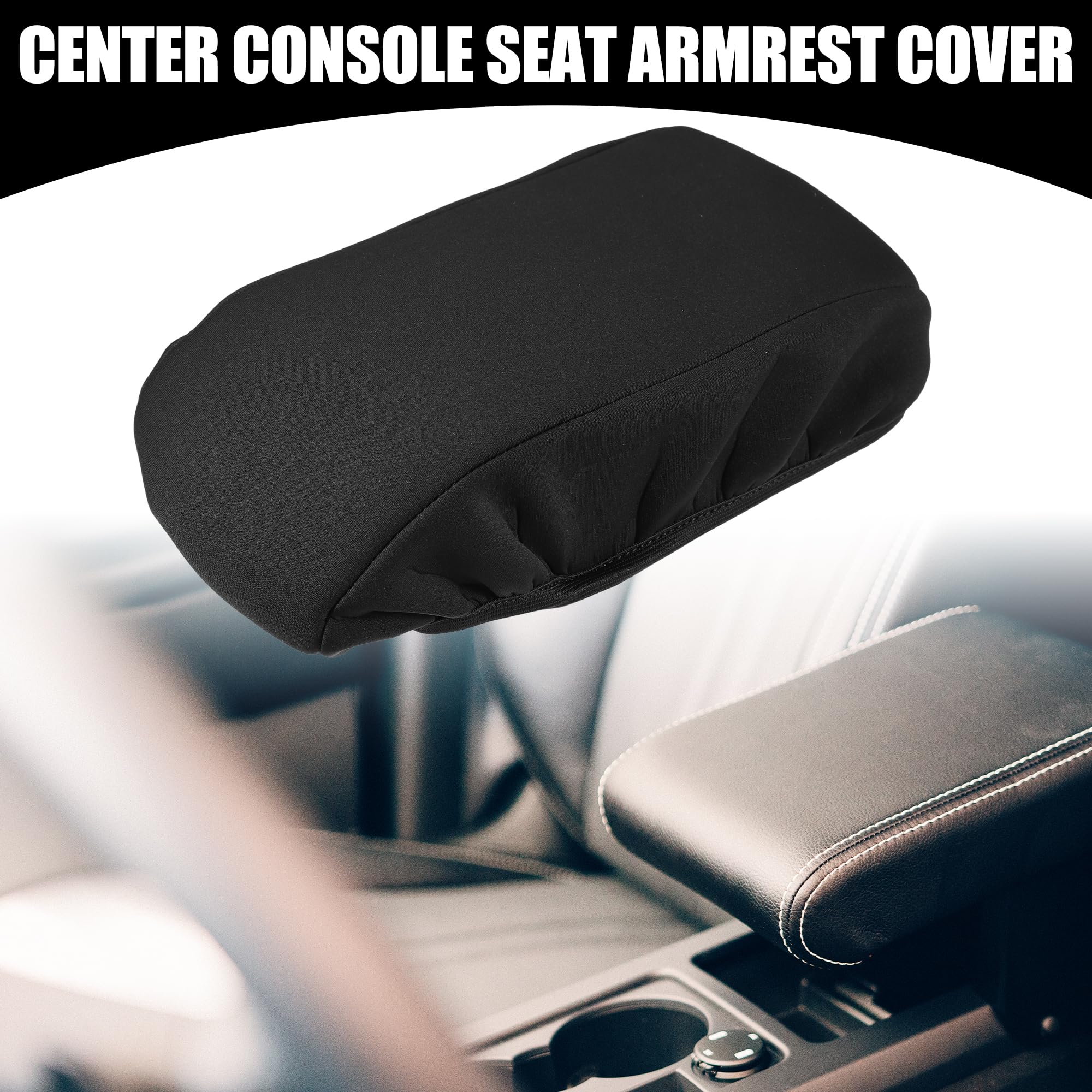 Copri Bracciolo per Consolle Centrale - Copertura Interna per Bracciolo Sedile Auto - per Ford Escape 2020-2023 Tessuto Neoprene Nero - 1 Pezzo