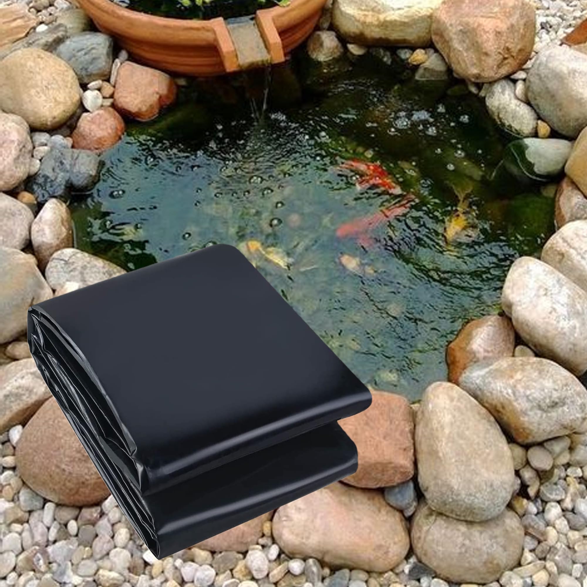 Bache bassin à poissons et grand bassin de jardin noir 400 x 1400 cm