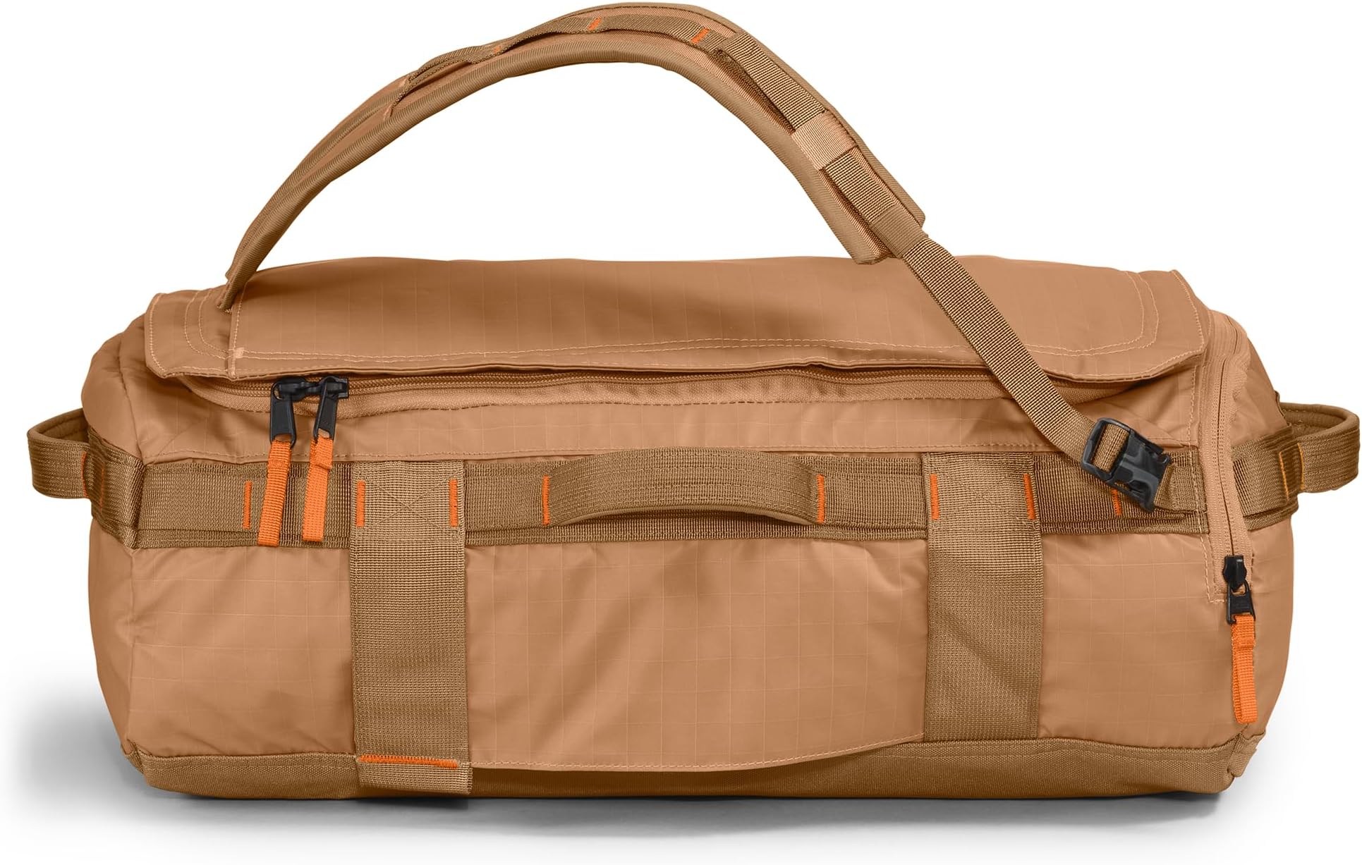 THE NORTH FACE Base Camp Voyager Duffel—32L, Almond Butter/Utility Brown/Mandarin, One Size, Casual