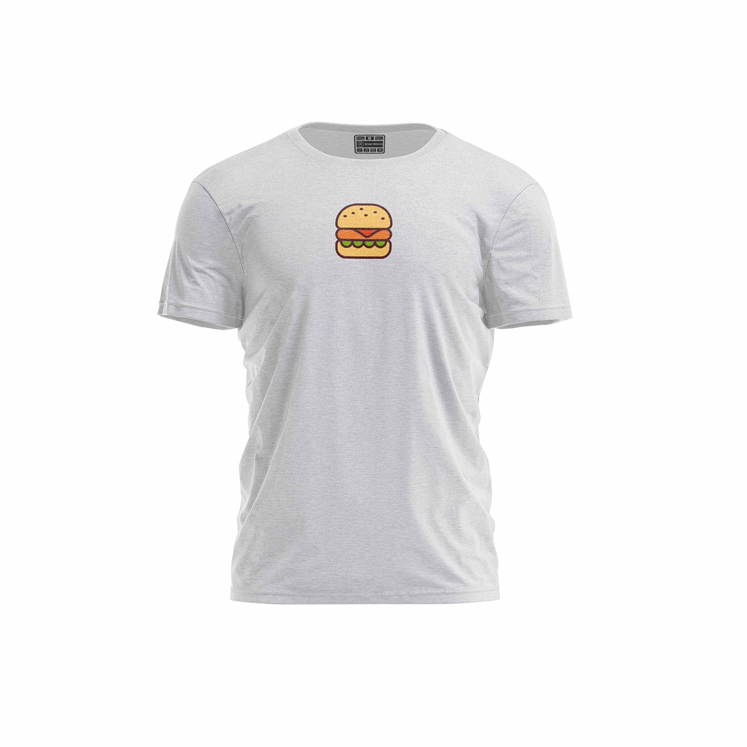 Bona Basics, Digitally Printed, Men's Basic T-Shirt,%70 Cotton%30 Polyester, Grey, Casual, Men's Tops, Size: XL