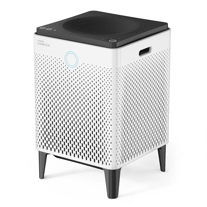 COWAY Air Purifier for Home Up to 3,120ft², Washable Pre-Filter and HEPA Filter for Smoke, Allergies, Pet Dander, Odor, AQI, Auto & Sleep Mode, Timer, 5yr Warranty, Airmega 400 White, AP-2015F