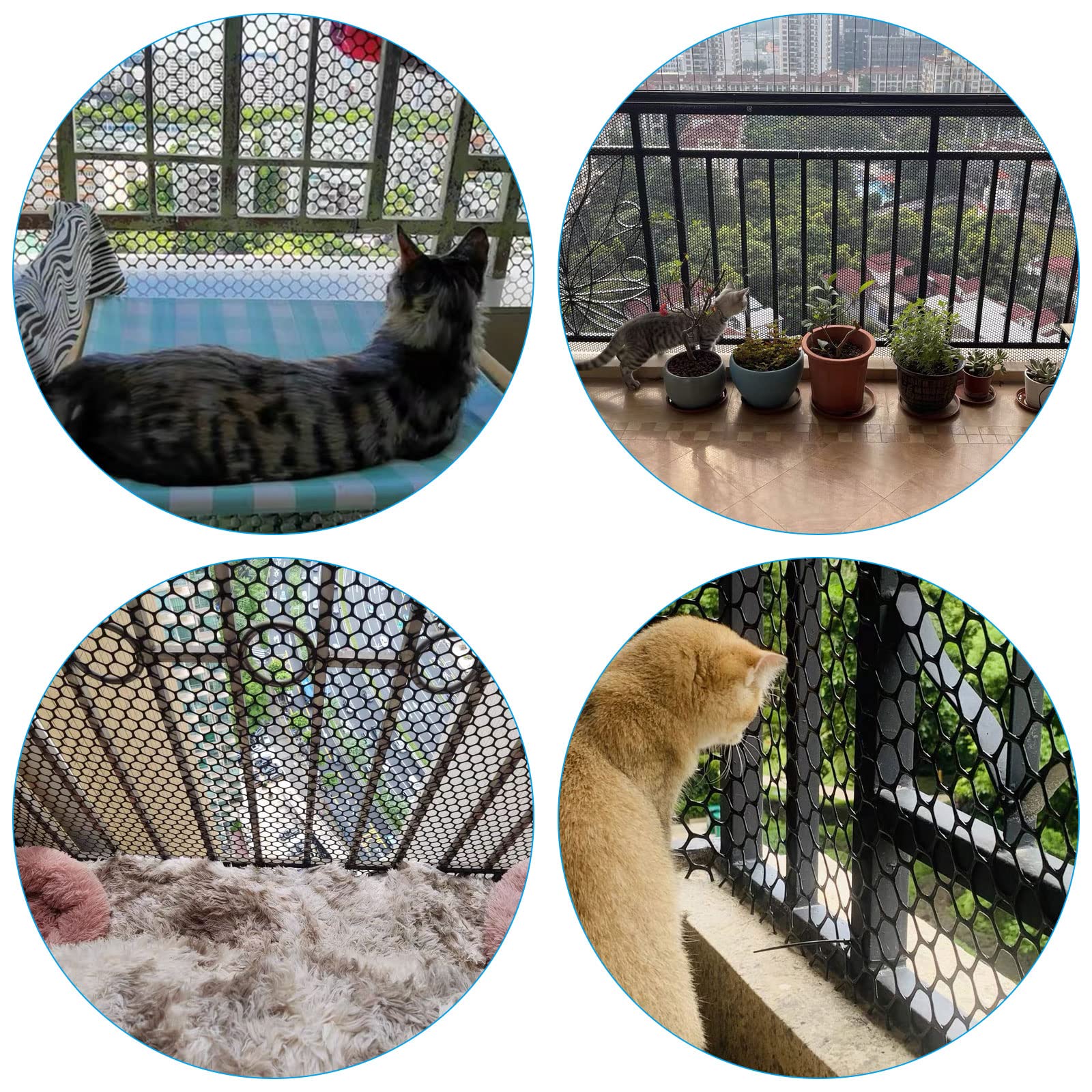 Grillage Cloture Jardin Rouleau de Clôture en Plastique Léger pour Animaux de Compagnie pour Balcon, Filet À Volaille en Maille pour Grands Chats et Chiens, Filet de Jardin pour Légumes/fleurs/terrass