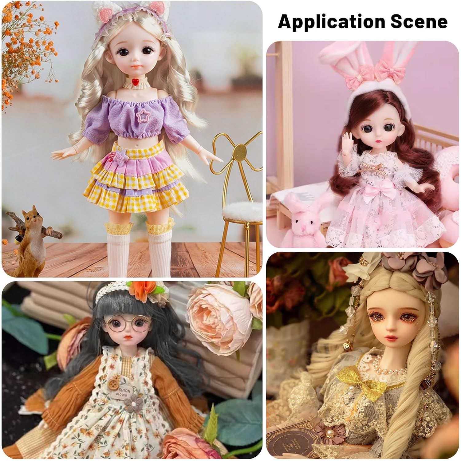 GLOBLELAND 5Pcs 5 Colors Doll Long Pear Perm Hairstyle Wigs Dolls Hair Extension Doll Making Arts Supplies DIY Crafts Twist Braid Doll Wig Hair Wigs Doll Accessories