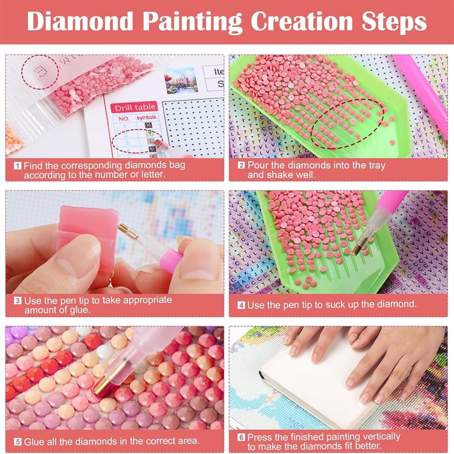 Frühjahr Diamond Painting Kinder, Rosa Diamond Painting Erwachsene, Anfänger Crystal Art Set, Entspannendes & Stressabbau Kunsthandwerk, Perfektes Geschenke, für Home Wall Decor 100x130cm f-44