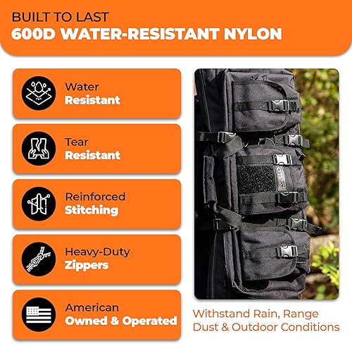 Vista 5 de TLO Outdoors Estuche doble para pistola de rifle, bolsa de rango suave, espacio para dos rifles, escopetas y almacenamiento para pistolas, pistolas