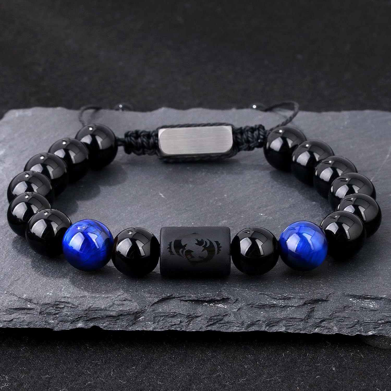 Non-tarnish Zodiac Bead Bracelet Leo Gifts for Men Women,Black Onyx Stone Star Sign Constellation Horoscope Jewelry - Image 3