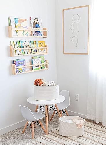 Miniatura 24 de OrganiHaus - Juego de 3 canastas con diseño de arcoíris para almacenamiento, canastas tejidas para organización, decoración pastel, guardar