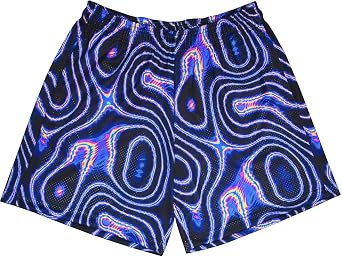 Mens Mesh Graphic Basketball Shorts Streetwear Gym Shorts Summer Cool Casual Running Workout Shorts with Pockets