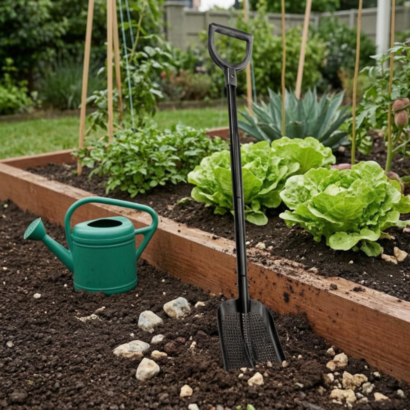 Pala Cribado smontable Pala Perforada Ajustable Herramienta para Jardineros, Labores l Campo