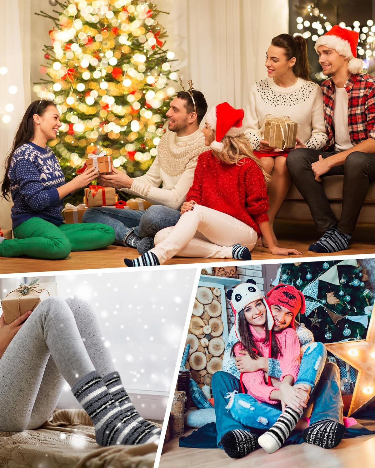 Liitrsh 18 Pairs Fuzzy Socks with Grips Plush Comfy Hospital Slipper Fluffy Socks Thick Non Slip for Men Women Gift - Image 6