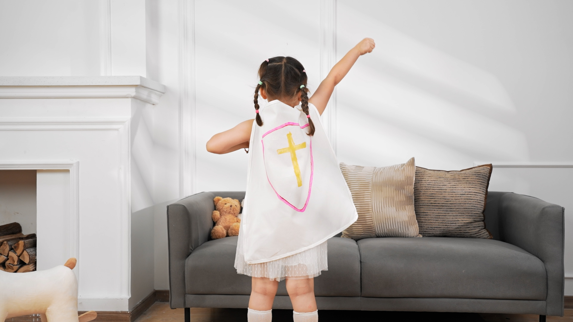 Capa en lienzo para decorar disfraz de héroe para niños miniatura 7