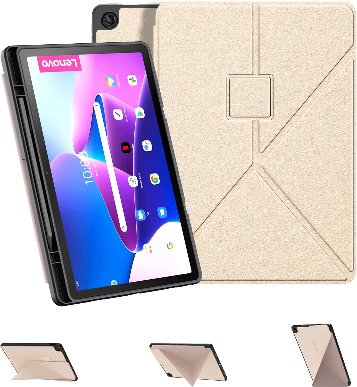 E NET-CASECase for Lenovo Tab M10 Plus (3rd Gen) 10.6" 2022, Vertical Standing Case with Auto Wake/Sleep Feature Origami Cover for Lenovo Tab M10 Plus (3rd Gen) 10.6" 2022 Tablets(Black)