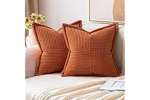 MIULEE Rust Boho Fall Pillow Covers for a Touch of Texture and Warmth