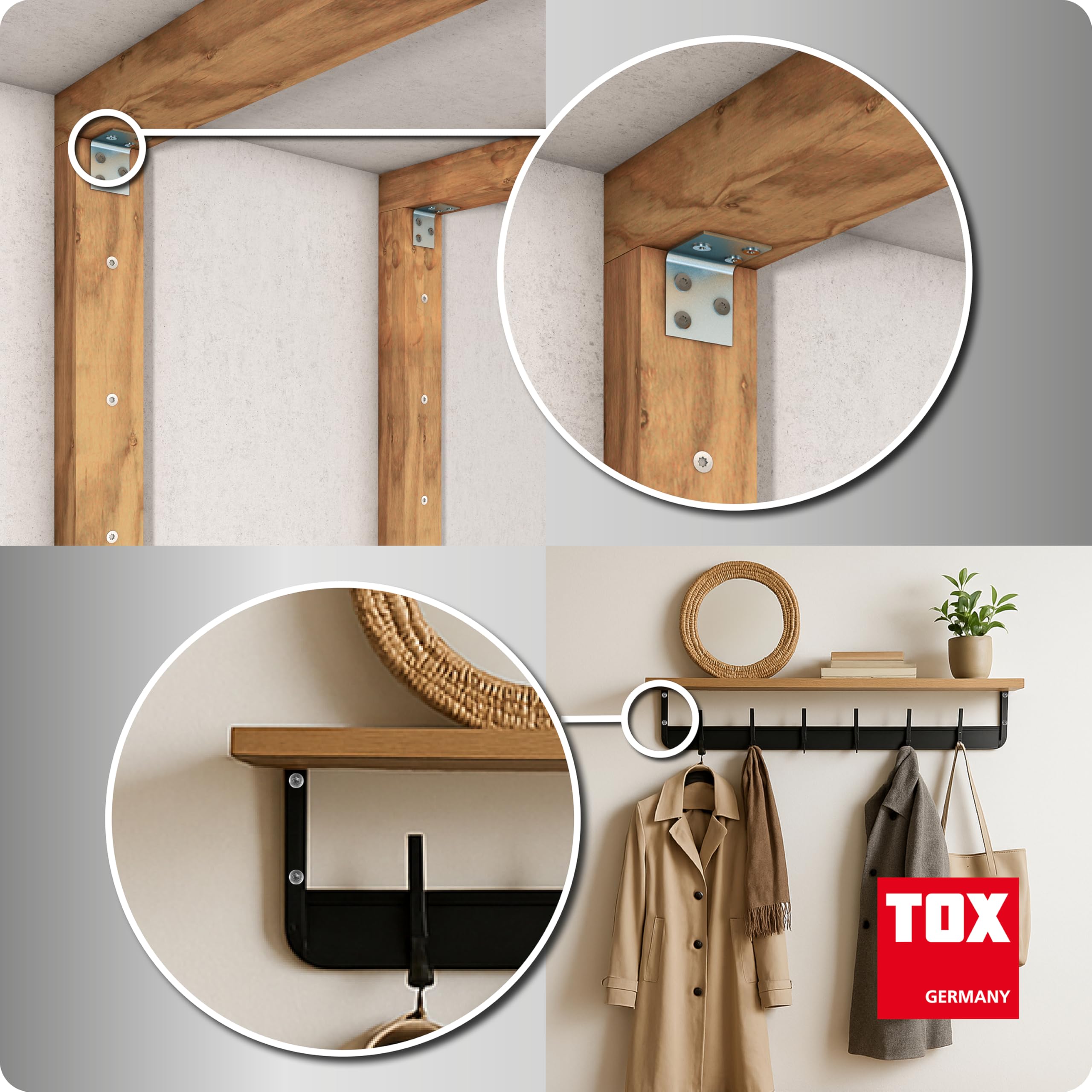 TOX L-BOXX Mini Spanplattenschrauben-Sets mit 3 und 3,5/4 / 4,5 und 5 mm, TX-Antrieb und Vollgewinde, 3 verklickbare Sortierboxen mit insgesamt 18 Größen und 1460 Holzschrauben, 094909172