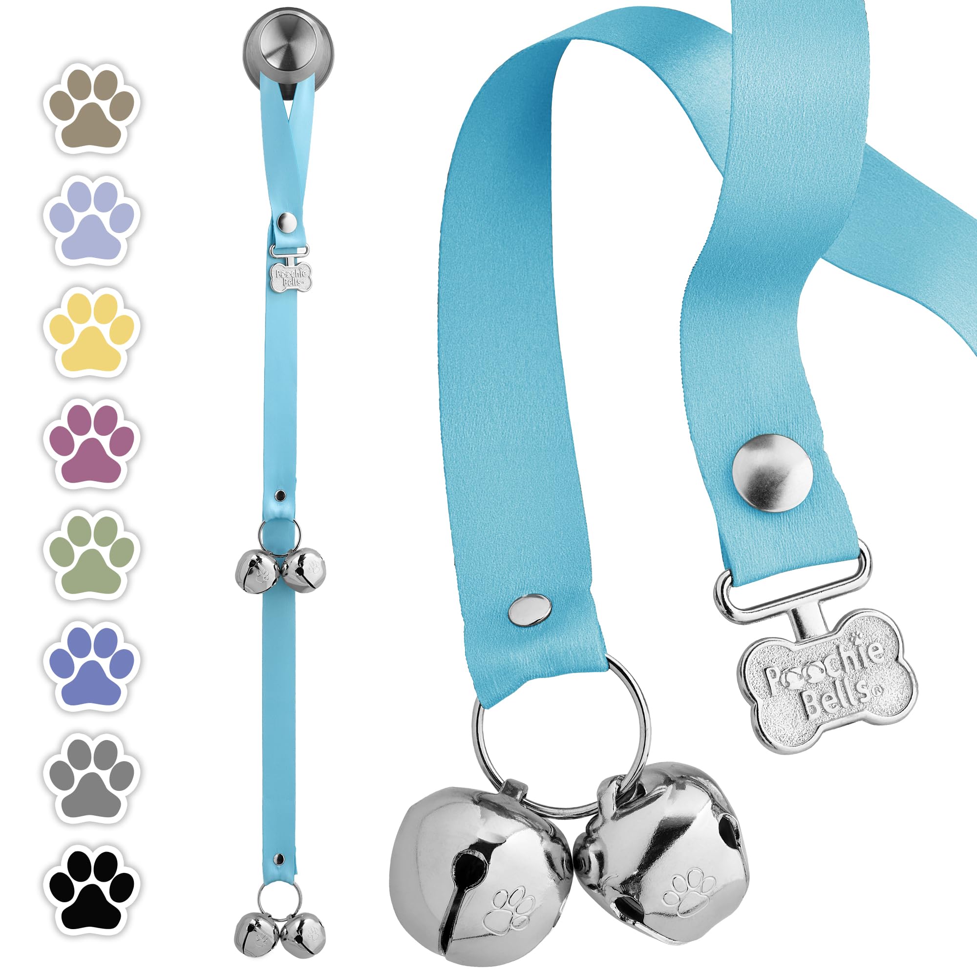 PoochieBells Dog Door Bells for Potty Training, Quick & Easy Puppy Potty Training Method Included, Handcrafted in USA with Loud, Paw-Safe Bells...