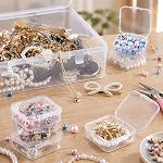 Mini Boîte de rangement en perles avec lids en plastique avec étiquette, petites pièces fournitures Beadig Artisans Organisateurs et conteneurs de stockage empilables (30, 5.5 * 5.5 * 2cm)