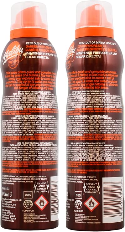 Malibu Sun SPF 50 Continuous Dry Oil Spray, 175ml