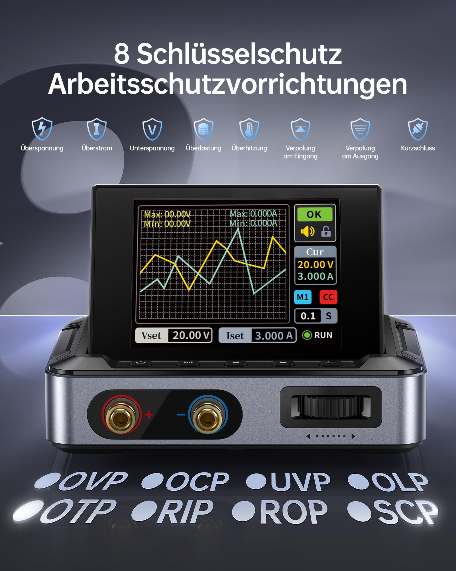 FNIRSI DPS-150 DC Netzteil Variabel, 30V 5A Einstellbares DC CNC Netzteil mit 4-stelligem IPS Display, <20mV Power Ripple, PD/QC/DC Eingang, PC Programmierbares Schaltnetzteil (KEIN Netzadapter)