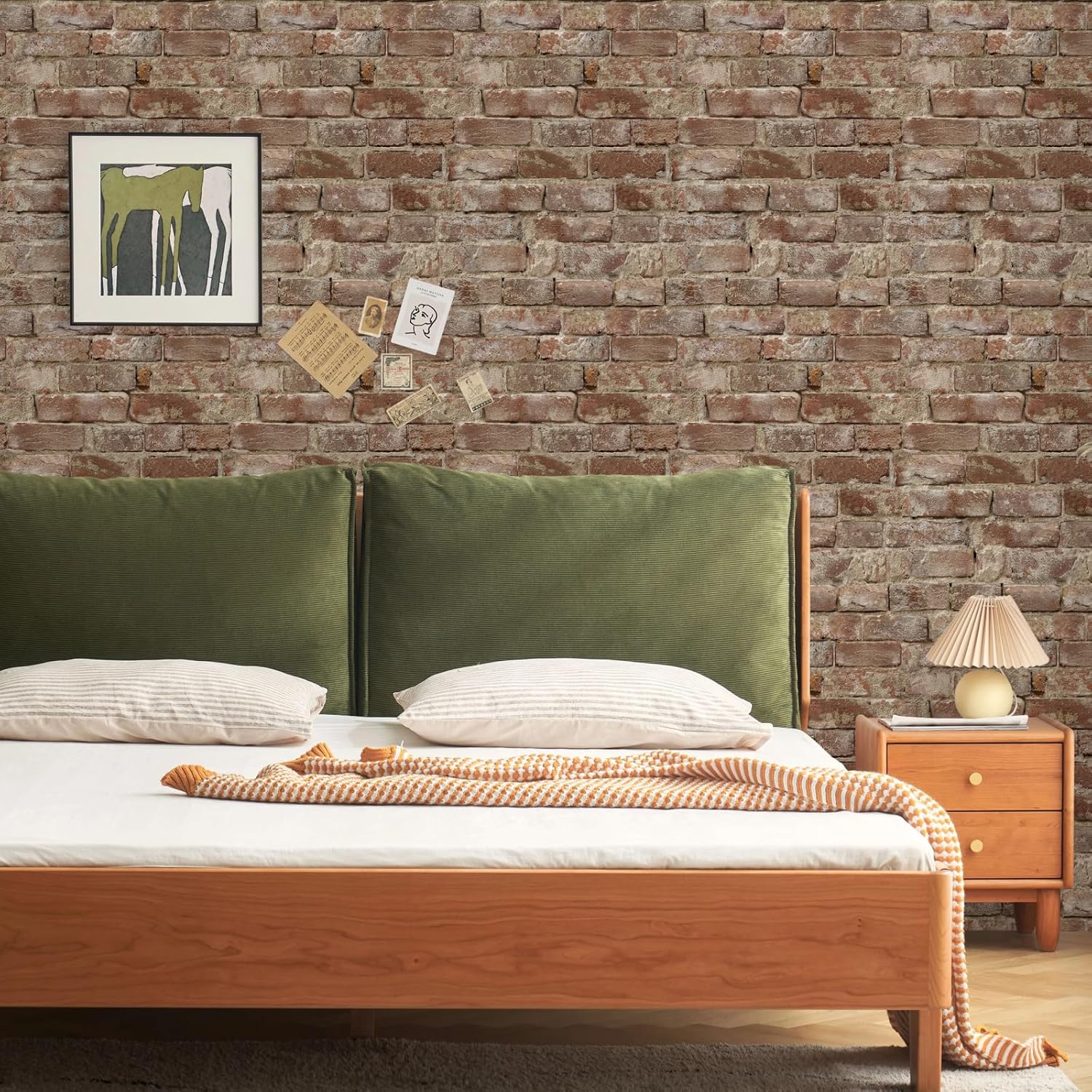 Red Brick Wallpaper Peel and Stick Faux Brown Brick Contact Paper 393inL 17.3inW Self Adhesive Fireplace Wallpaper for Bedroom Kitchen Backsplash Waterproof Red Chimney Contact Paper for Walls
