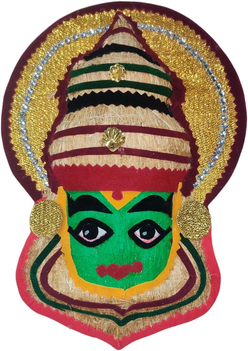 Lavancha Kathakkalli 9 inch - Home Decor & Handicrafts - Natural Vetiver Root Craft - Eco-Friendly Handmade Vettiver Decoration