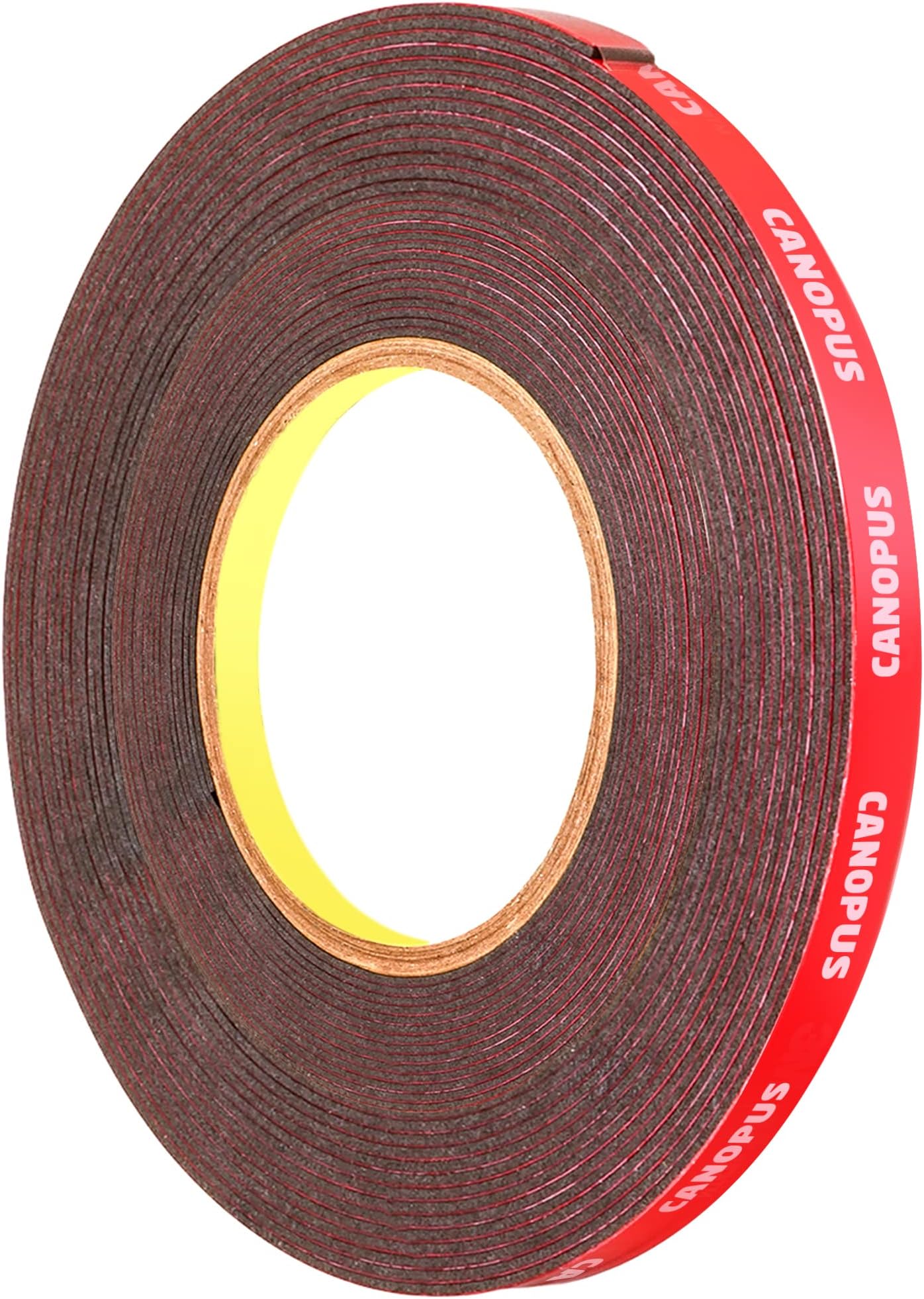 CANOPUS Double Sided Tape Strong 5mm x 15m, Waterproof Heavy Duty, Ideal for LED Strip Lights, Automotive, Home, Office, Car, Decor, Dark Gray