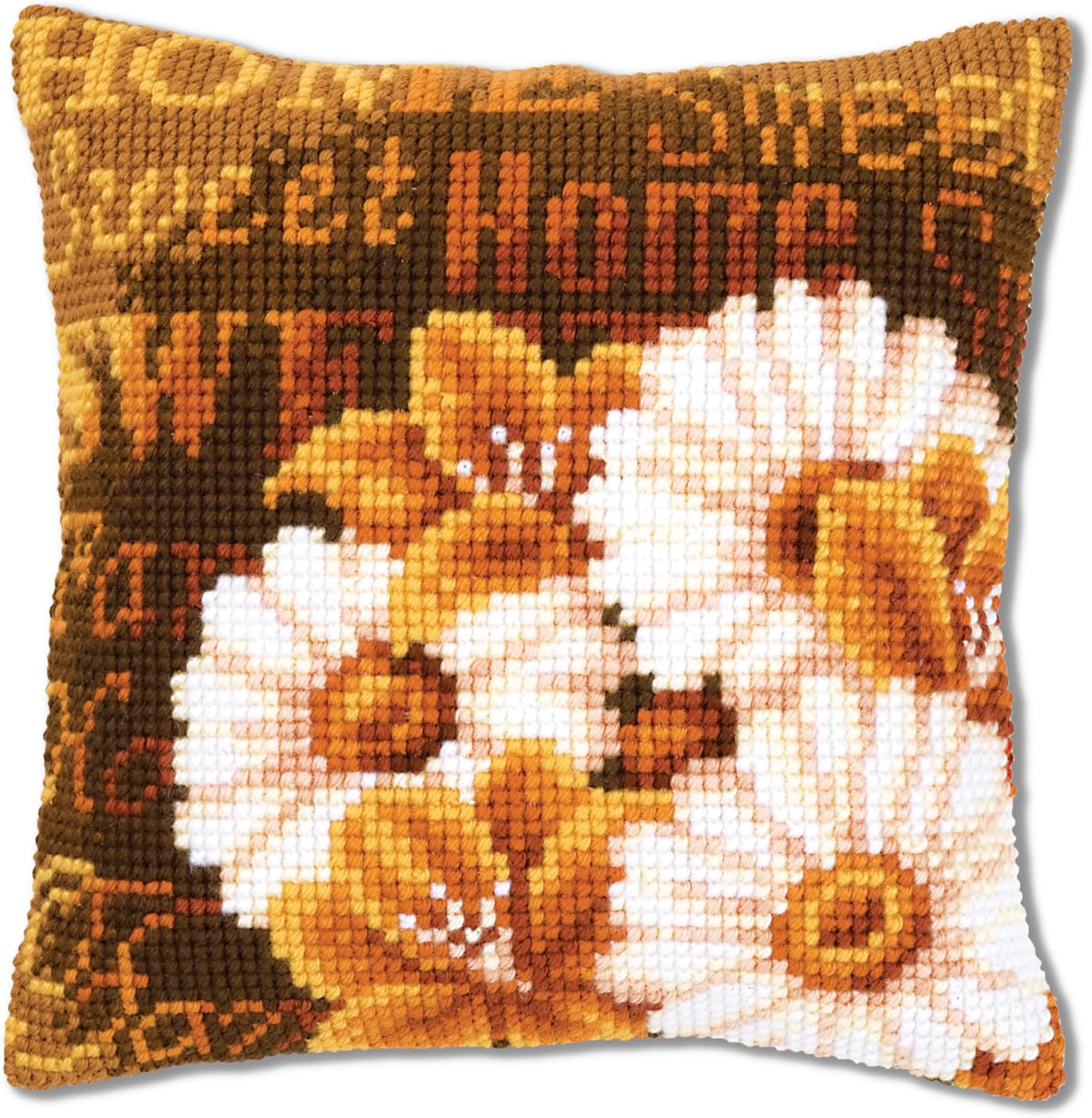 Vervaco Cross Stitch Cushion Kit Modern Daisies 16" x 16"