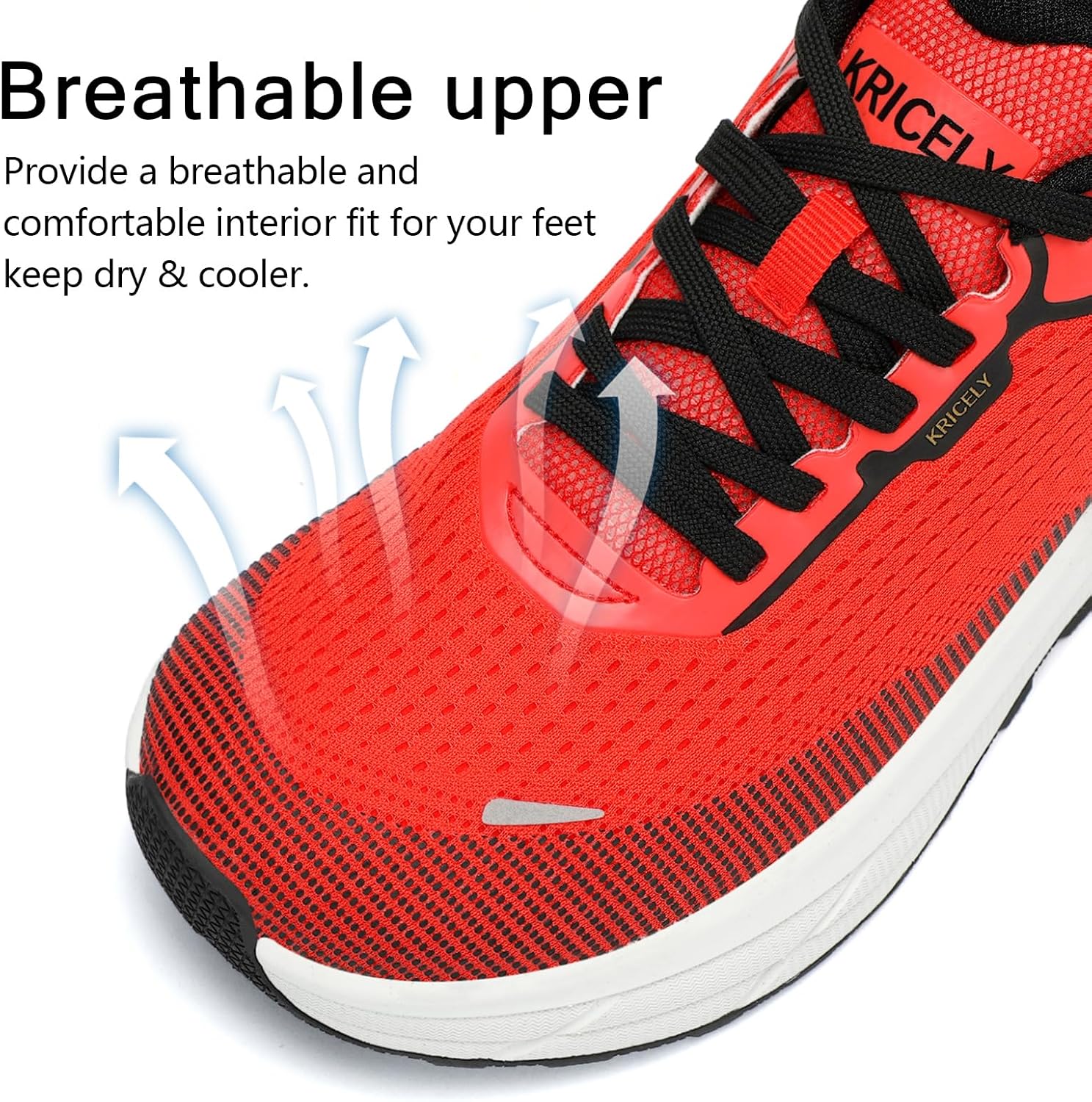 Kricely Men's Trail Running Shoes Non Slip Hiking Shoes Tennis Shoes Fashion Sneakers Workout Footwear - Image 4