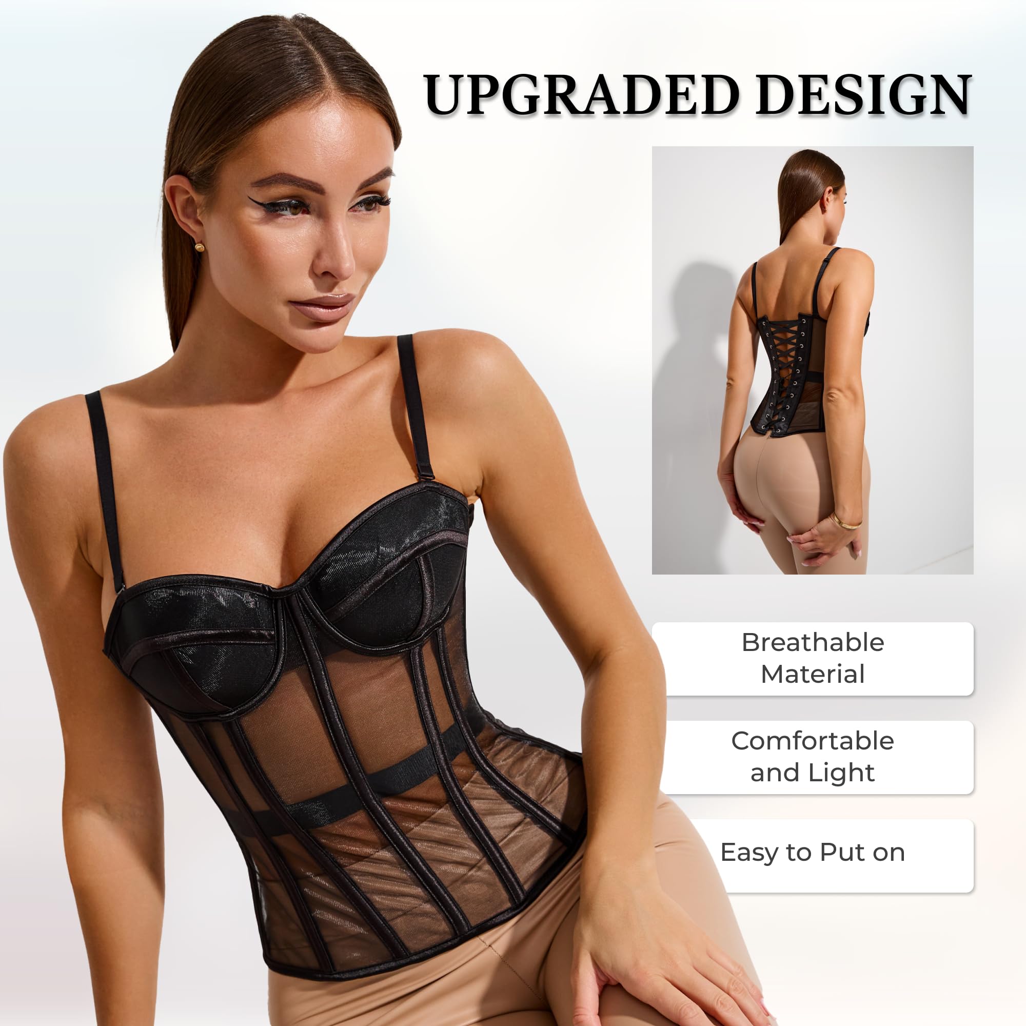 WS Corset NYC en maille avec 15 baleines en acier