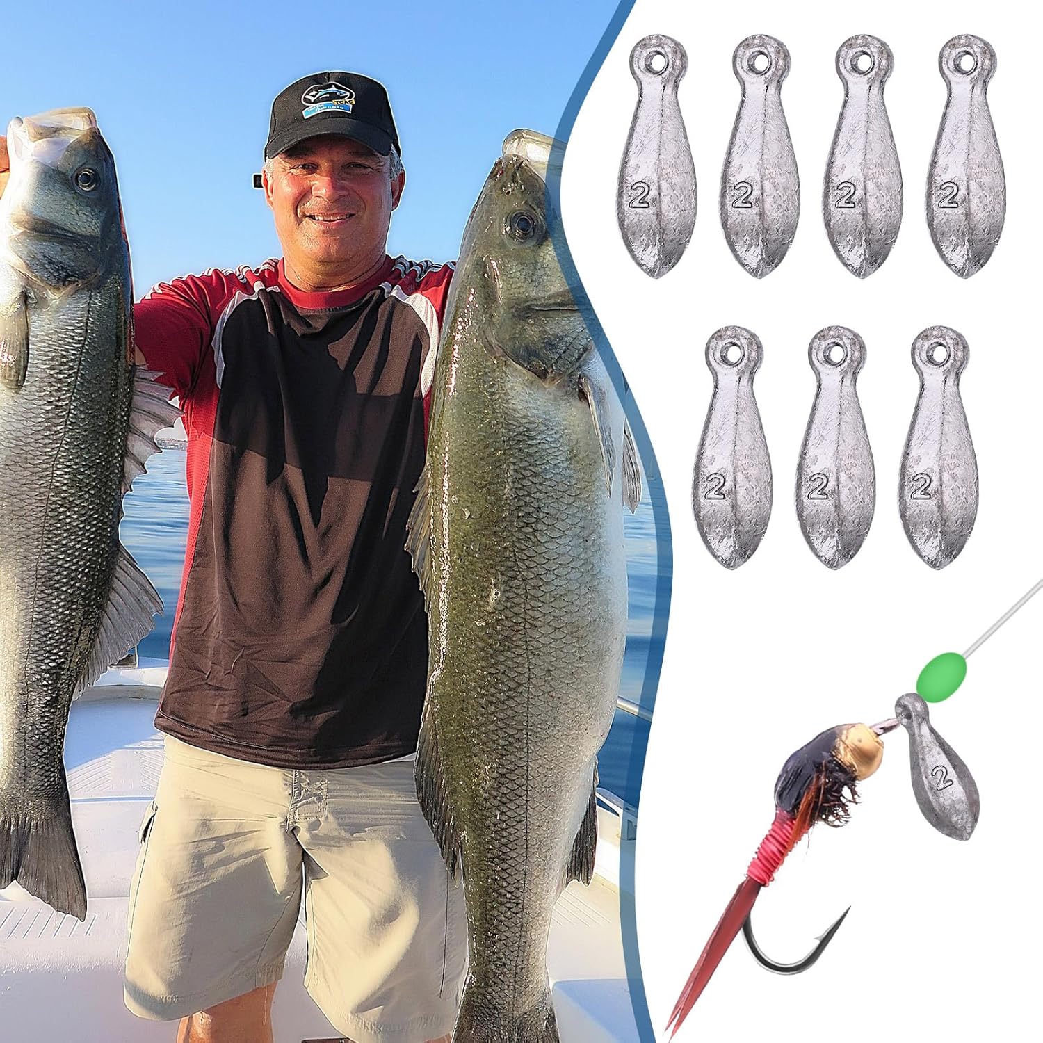 72 Pcs Bank Sinker Fishing Weights Sinkers Bank Weights for Ocean Saltwater Freshwater Surf Bass Catfishing Fishing Casting Gear Tackle