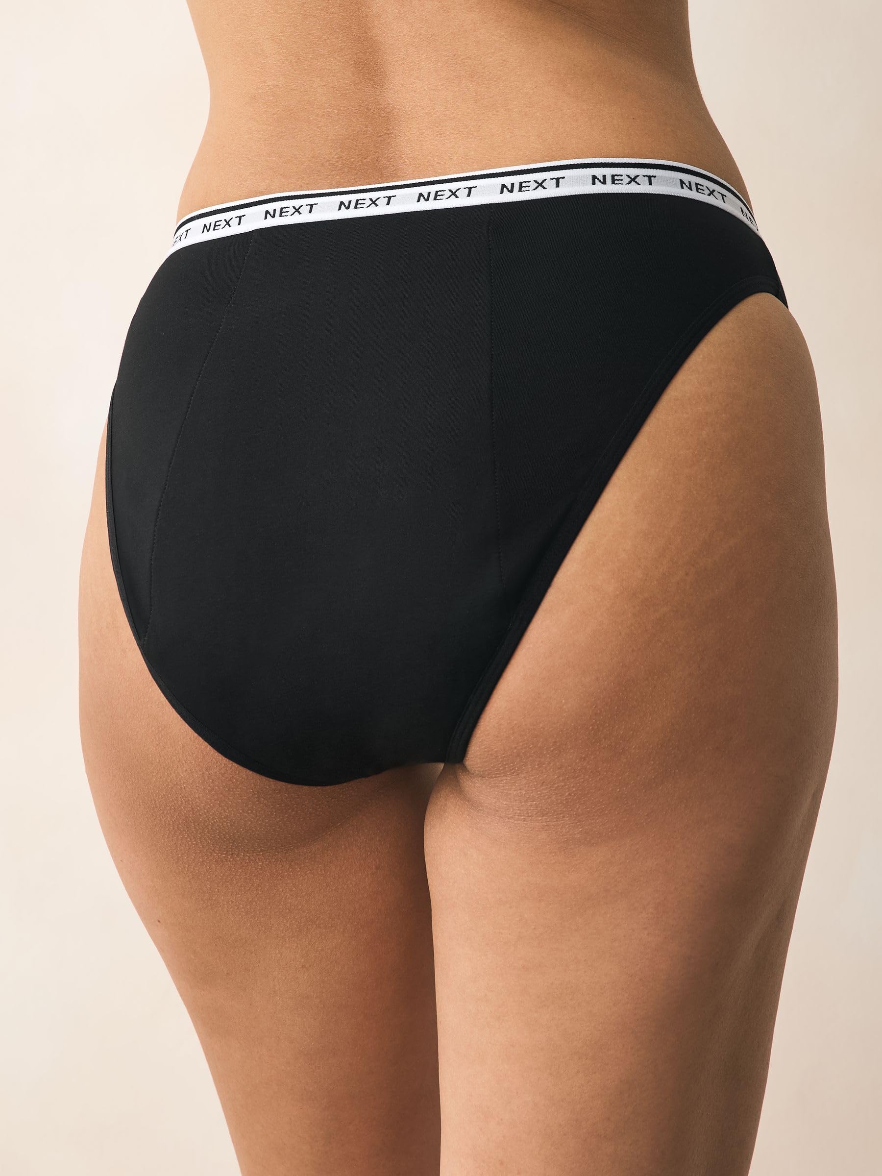 NEXT Mujeres Pack de 4 Braguitas menstruales de algodón para Flujo abundante de Pernera Alta