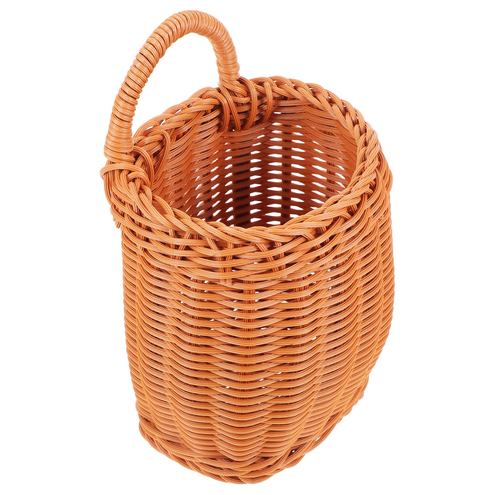 Cesta colgante SHOWERORO de PP marrón estilo pastoral para organizar verduras en cocina