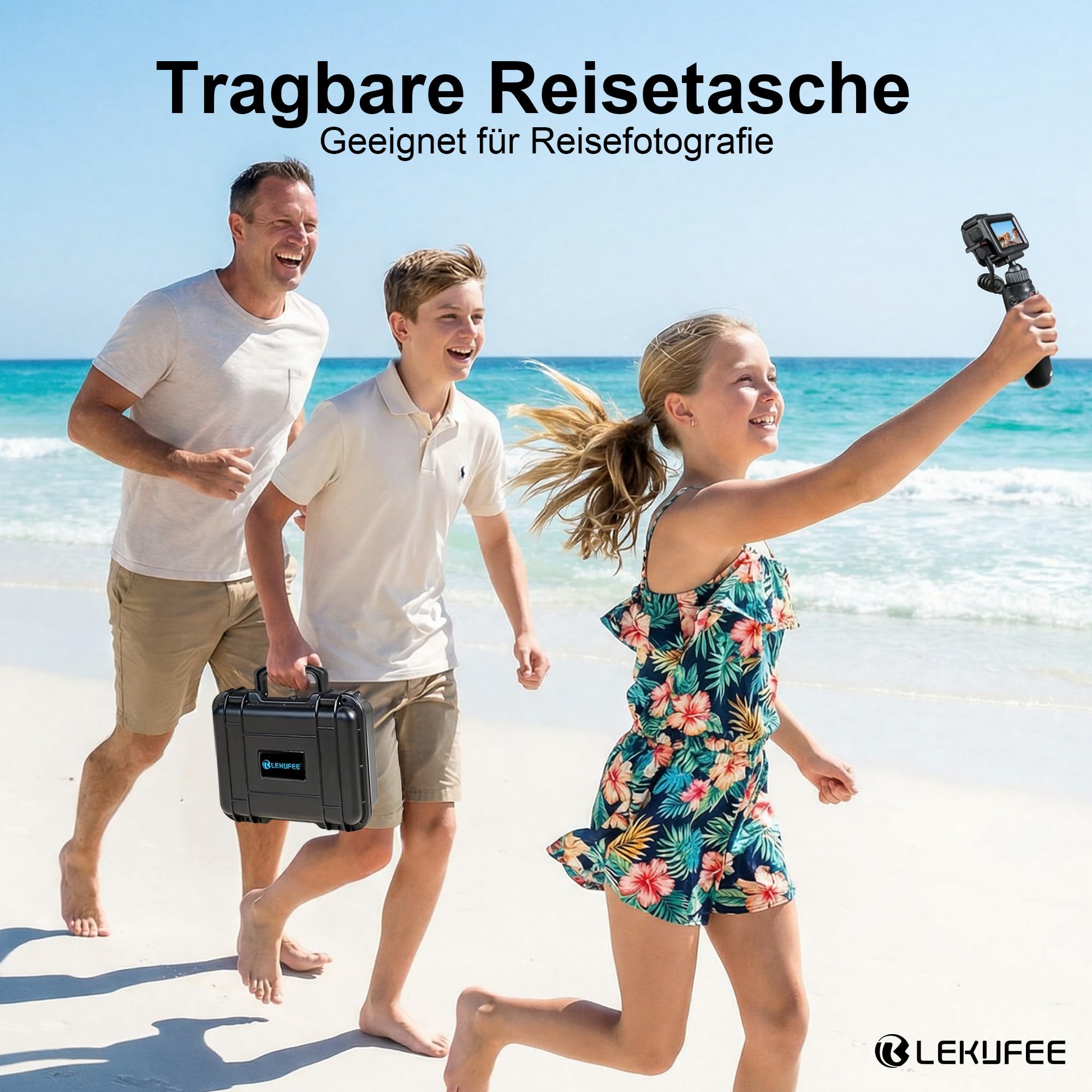 LEKUFEE Kleiner Wasserdichter Hartschalenkoffer für DJI Osmo Action 6/5 Pro/4/3 Actionkamera,Adventure-Combo,Standard-Combo,Diving Combo und Zubehör (nur Tragetasche)