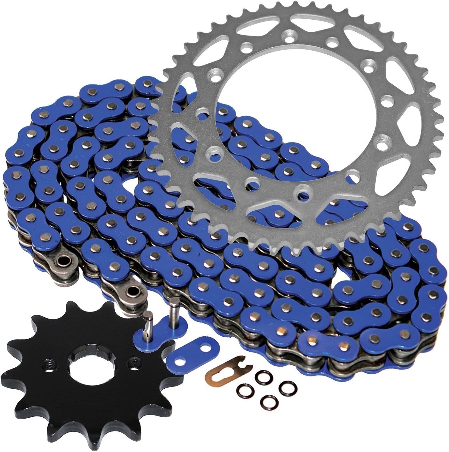 Caltric Blue ORing Drive Chain with Front Rear Sprockets Kit Compatible with Honda