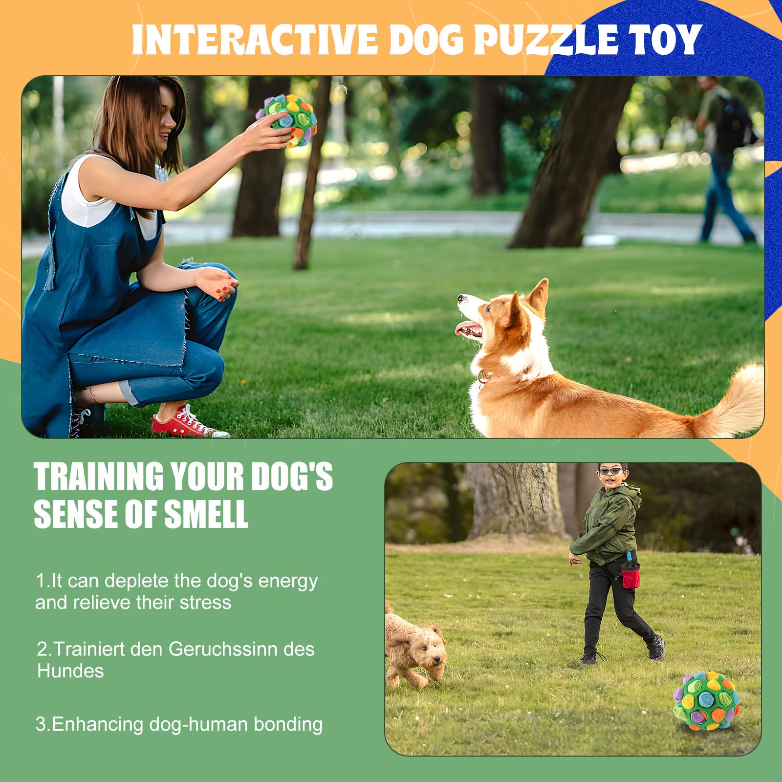 BINYI Tappetino Snuffle Mat per Cani Giochi Interattivi per Cane Indistruttibile Giocattoli Palla da Fiuto per Cani Addestramento